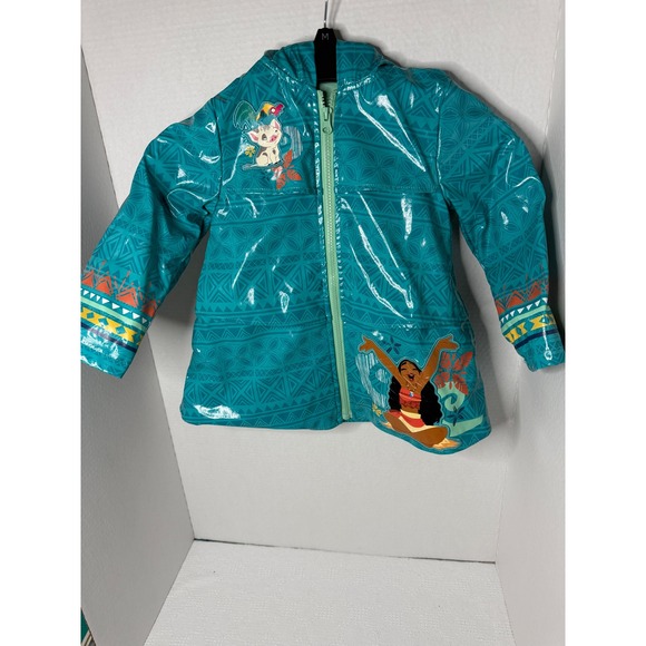 Disney Moana Pua Toddler Girls Hooded Raincoat Jacket Size 2 - Picture 1 of 3